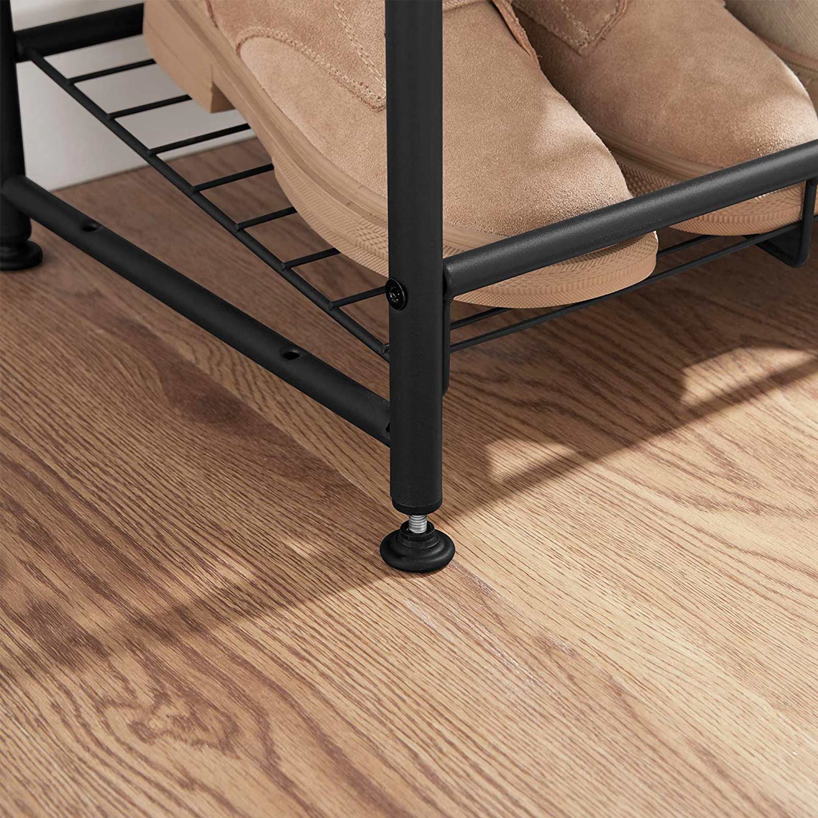 Skoförvaring i metall, rymmer upp till 12 par, svart, 69 × 28 × 50 cm