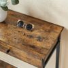 Vintage brunt konsolbord med förvaring – 2 lådor, 100×30×80 cm