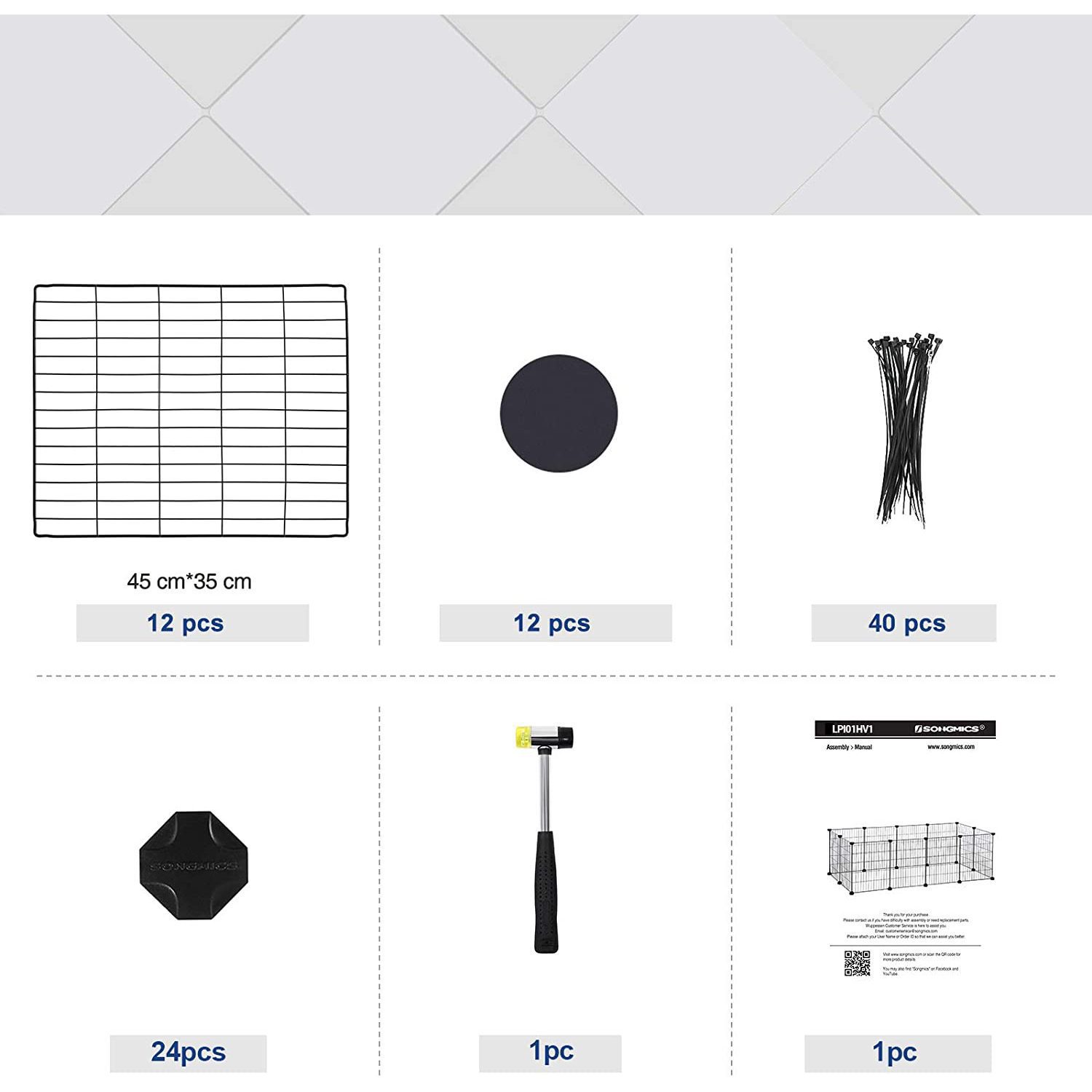 Husdjurslekhage DIY i metall – 143 × 73 × 46 cm