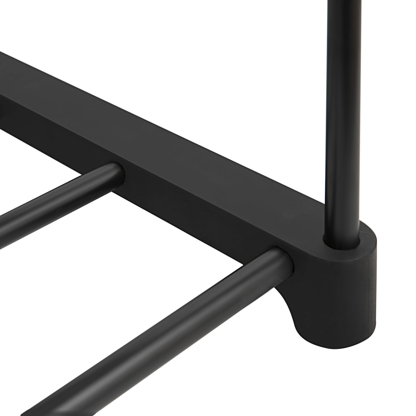 Svart skoställ 45 × 30 × 106 cm med flexibla hyllplan