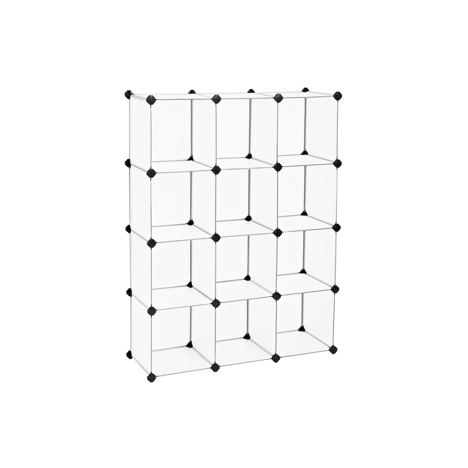 Kubförvaring i DIY-design, 12 stapelbara fack, 31 x 31 x 31 cm