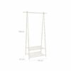 Klädställ i vit metall med två skohyllor, max belastning 20 kg, 87,5 × 41 × 155 cm
