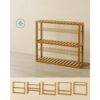 Bambu Badrumshylla med 3 Justerbara Hyllplan – För Golv/Vägg, 60 × 15 × 54 cm