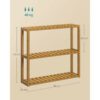 Bambu Badrumshylla med 3 Justerbara Hyllplan – För Golv/Vägg, 60 × 15 × 54 cm