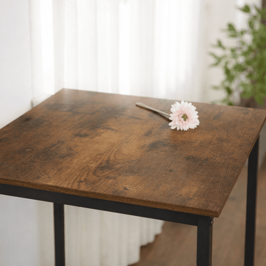 Barbord i industriell vintage-stil, 60 x 60 x 92 cm, brun-svart