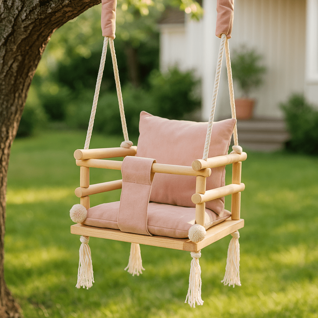 Barnsgunga från 12 månader – säker design i cleanaboo®-tyg för inomhus och utomhus