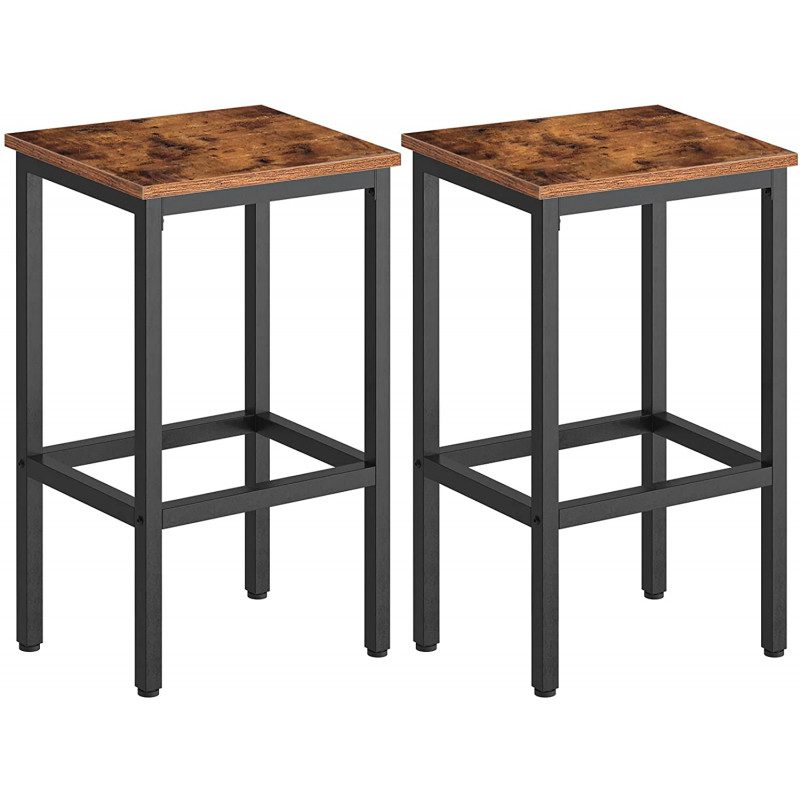 Barstol set - 2 st - Barpallar Vintage brun-svart