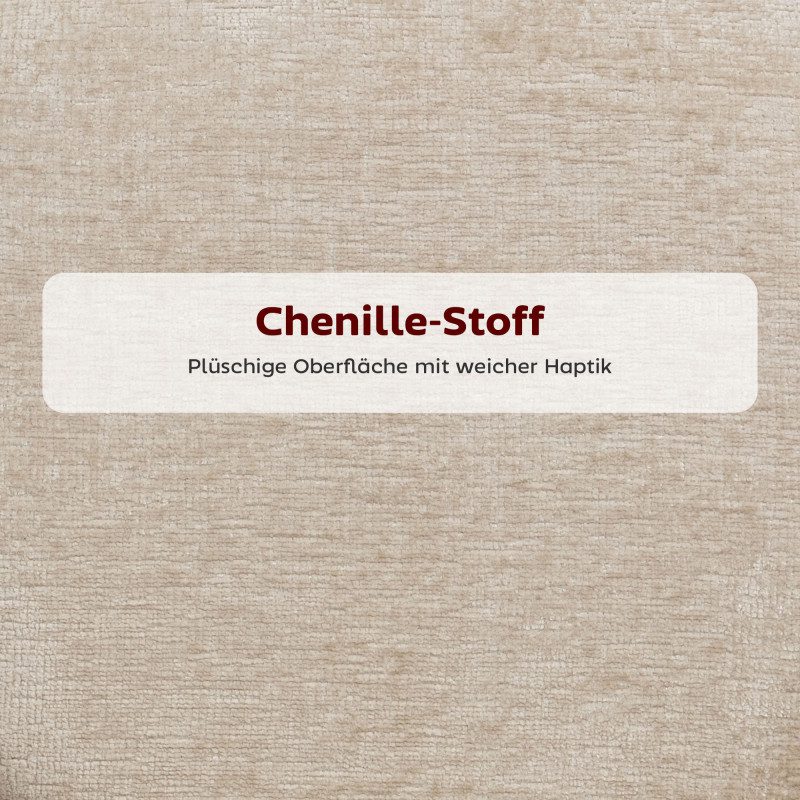 Barstolar 2-pack Beige Chenille med Ryggstöd – Sitthöjd 68 cm