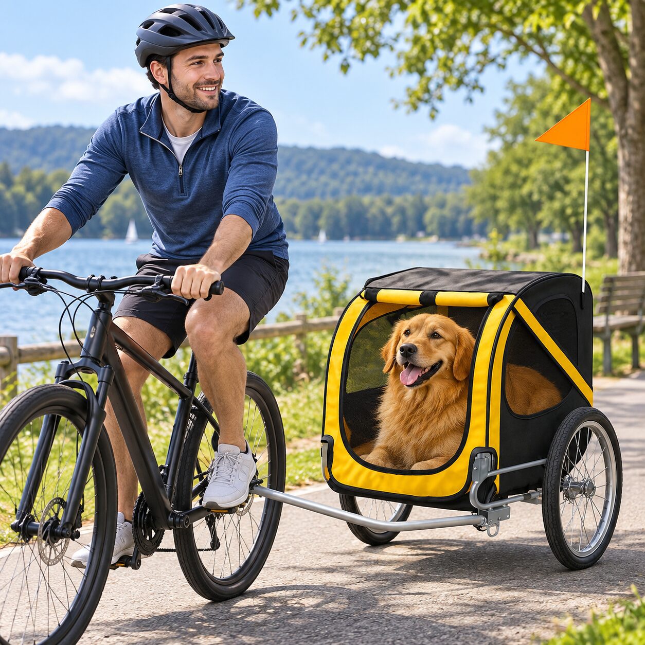 Cykelvagn för Hund & Katt – Husdjursvagn med 20" Hjul & Säkerhetsbälte