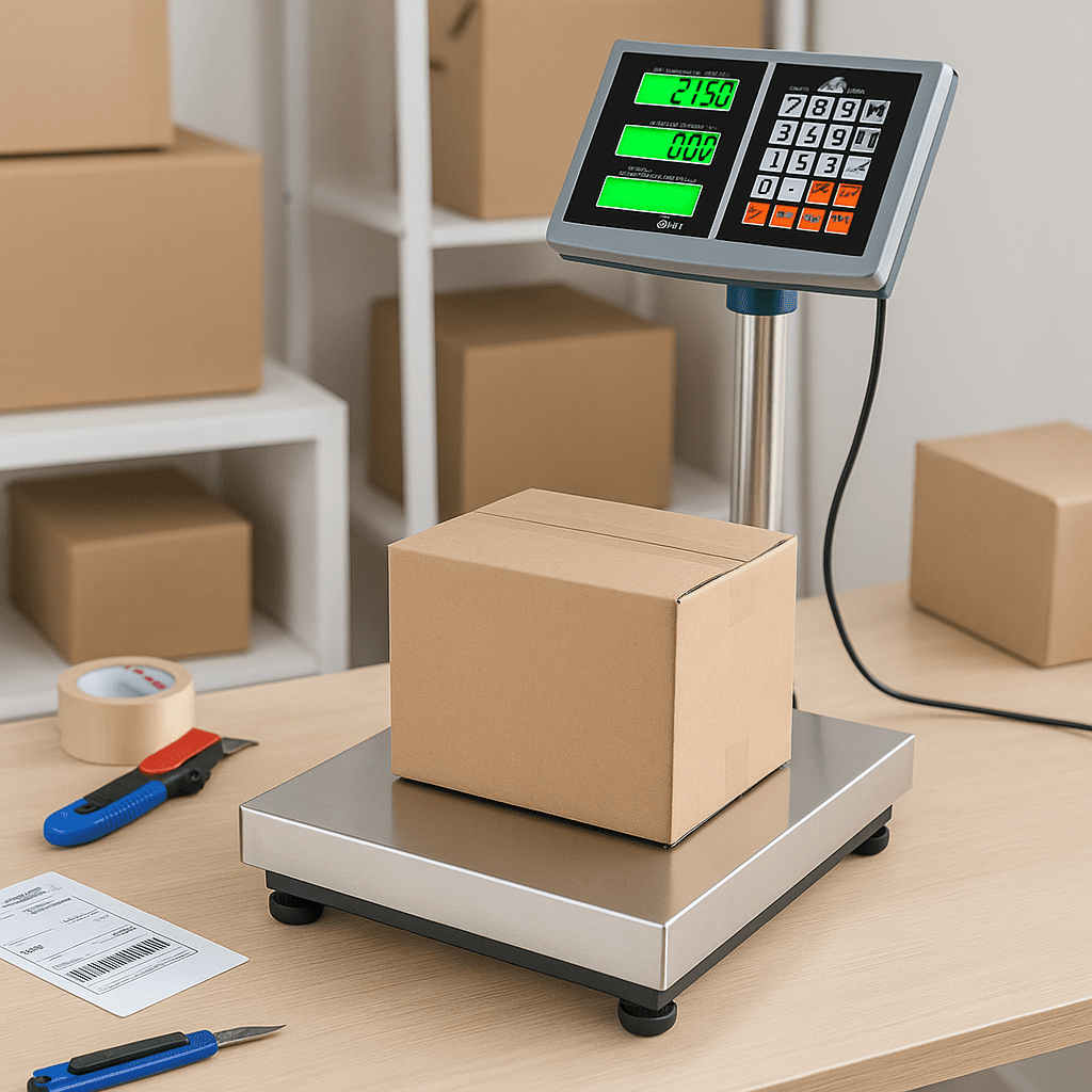 Digital paketvåg 100 kg – 50 g precision med rostfri plattform 40 × 30 cm