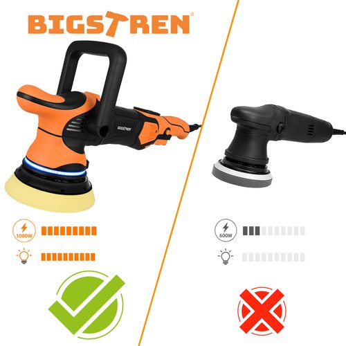 Bilpolermaskin 1000 W – Dubbelverkande Polermaskin med LED & 15 mm Orbit - Bild 22