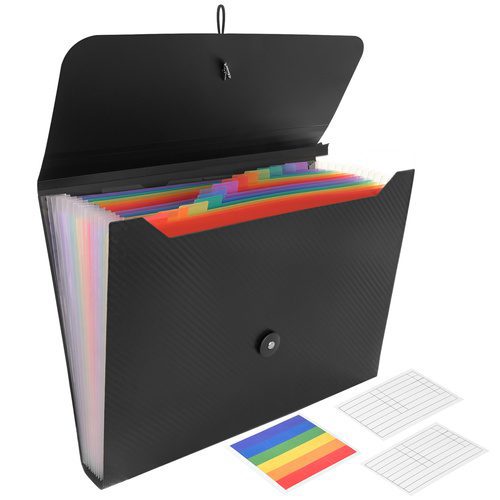 Dokumentmapp A4 med 13 Fack – Expanderbar Dokumentförvaring med Indexflikar