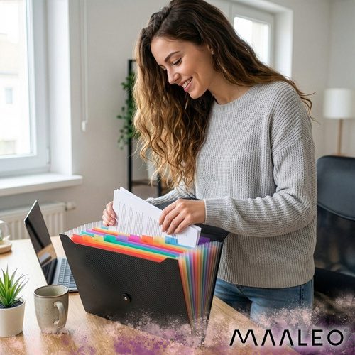 Dokumentmapp A4 med 13 Fack – Expanderbar Dokumentförvaring med Indexflikar - Bild 3