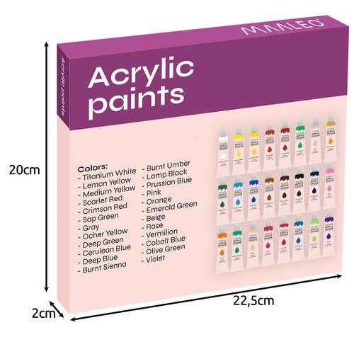 Alternative view of Akrylfärger 24-pack 12 ml – Färgsätt med Många Nyanser för Konst & Hobby