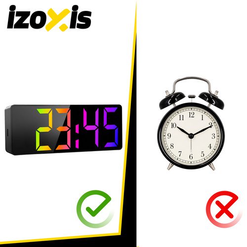 Digital LED-Väckarklocka – Alarmklocka med Färgdisplay, Temperatur & Snooze - Bild 11