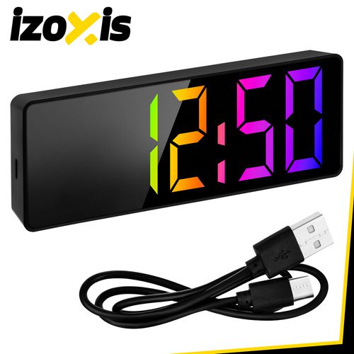 Digital LED-Väckarklocka – Alarmklocka med Färgdisplay, Temperatur & Snooze - Bild 7