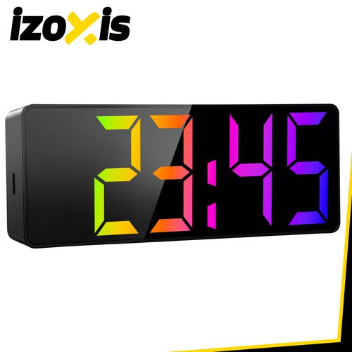 Digital LED-Väckarklocka – Alarmklocka med Färgdisplay, Temperatur & Snooze - Bild 8