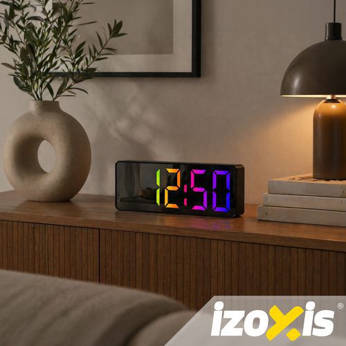 Digital LED-Väckarklocka – Alarmklocka med Färgdisplay, Temperatur & Snooze - Bild 4