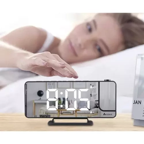 Digital Väckarklocka med Projektor – LED-Display, Spegel & USB-C - Bild 5