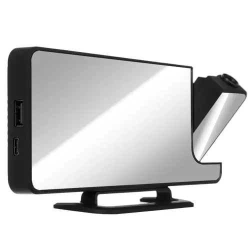 Digital Väckarklocka med Projektor – LED-Display, Spegel & USB-C - Bild 8
