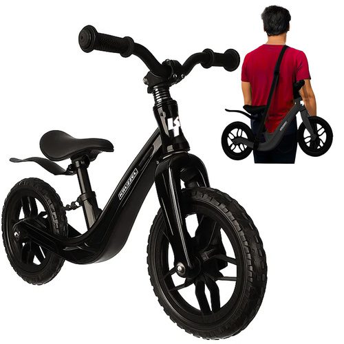 Balanscykel 12 Tum – Lätt Springcykel för Barn med Justerbar Sadel, Svart