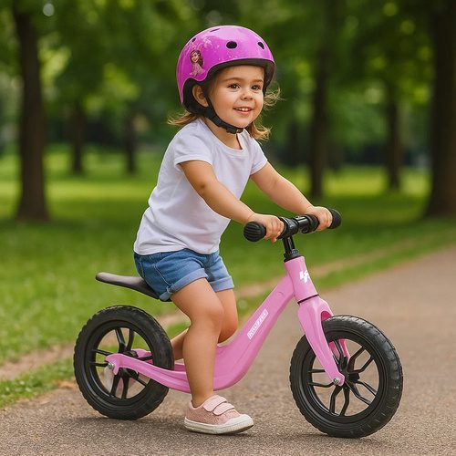 Balanscykel 12 Tum – Lätt Springcykel för Barn med Justerbar Sadel, Rosa - Bild 3