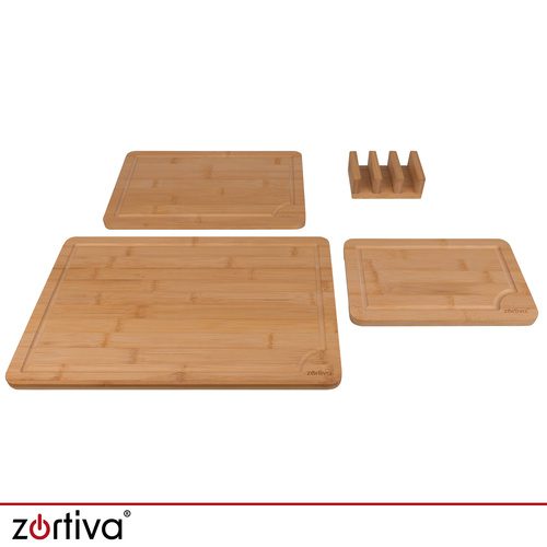 Skärbrädor i Bambu 3-pack – Skärbrädeset med Hållare & Saftspår - Bild 8
