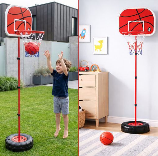 Basketkorg 170 cm – Justerbart Basketställ med Boll & Pump - Bild 3