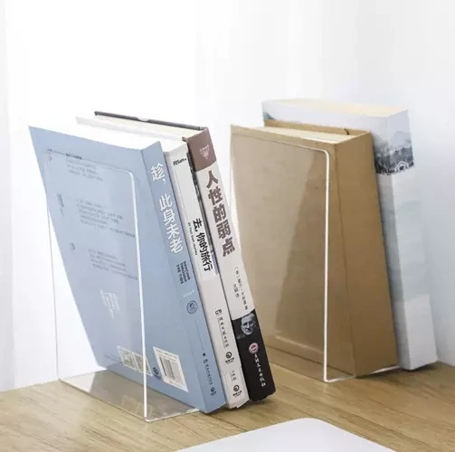 Bokstöd 6-pack – Transparenta Bokstöd i Akryl 18,5 cm - Bild 3