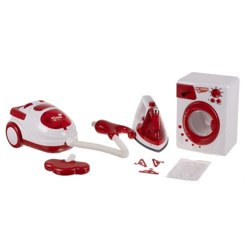 Leksaksset Hushållsapparater – Dammsugare, Tvättmaskin & Strykjärn med Ljus & Ljud - Bild 6