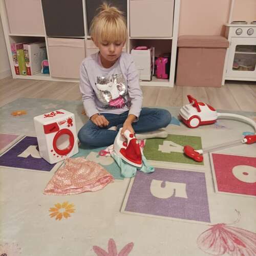 Leksaksset Hushållsapparater – Dammsugare, Tvättmaskin & Strykjärn med Ljus & Ljud - Bild 3