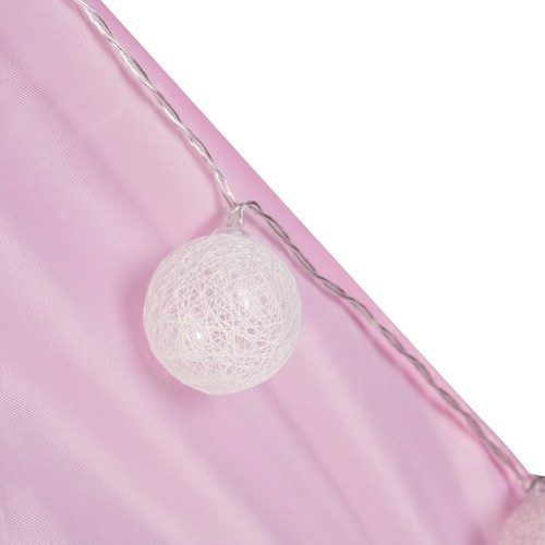 Barntält Hus – Lektält med Ljusslinga & Golvmatta, Rosa - Bild 10