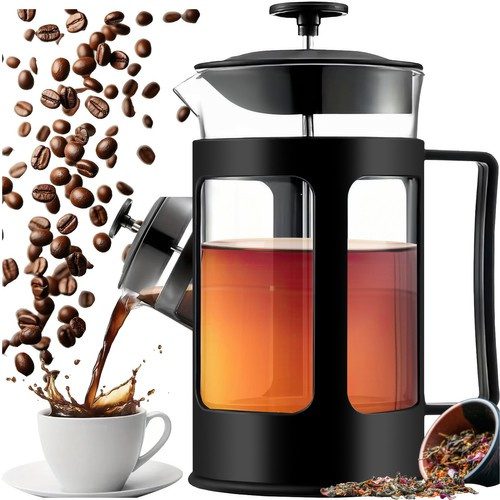 Kaffe- & Tebryggare 1 L – Presskanna i Glas med Rostfri Sil - Bild 3