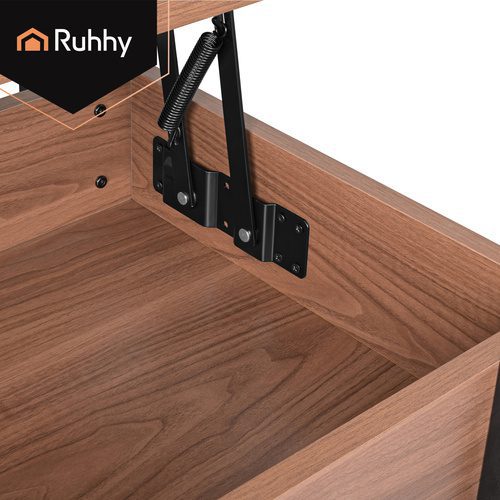 Soffbord 92 x 51 cm – Lyftbart Vardagsrumsbord med Förvaring & Hylla - Bild 22
