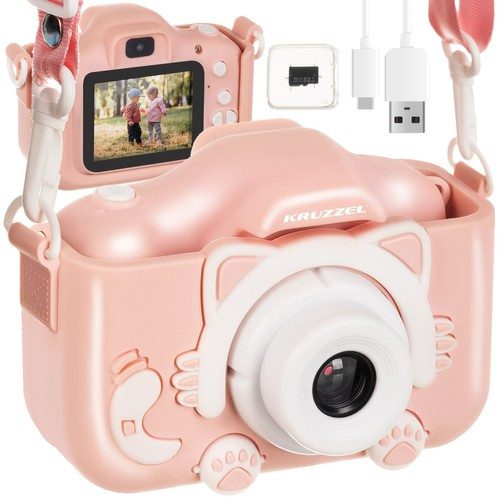Digitalkamera för Barn – 1080P Kamera med 32 GB Minneskort, Rosa