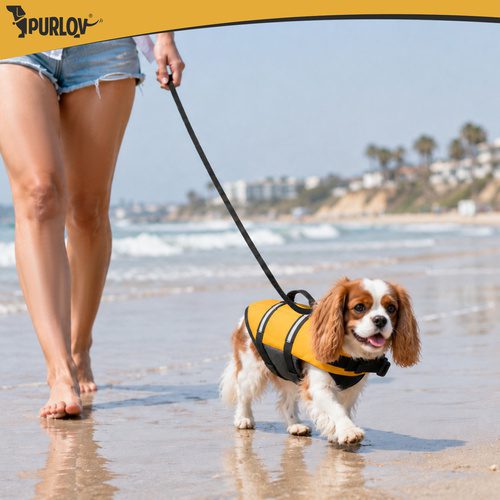 Flytväst för Hund M – Hundflytväst med Handtag, Reflex & Koppelfäste - Bild 4