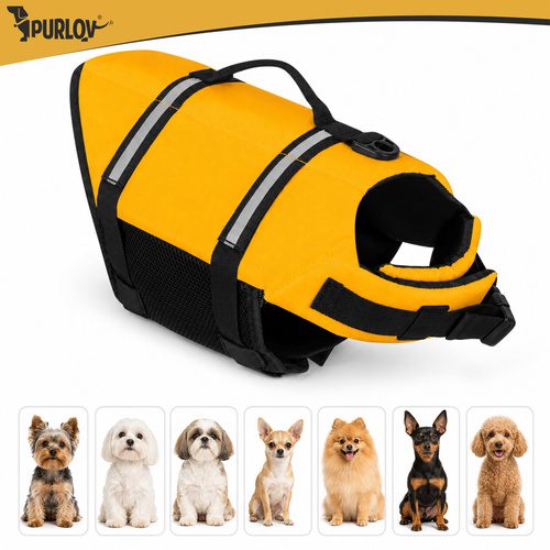 Flytväst för Hund S – Hundflytväst med Handtag, Reflex & Koppelfäste - Bild 6