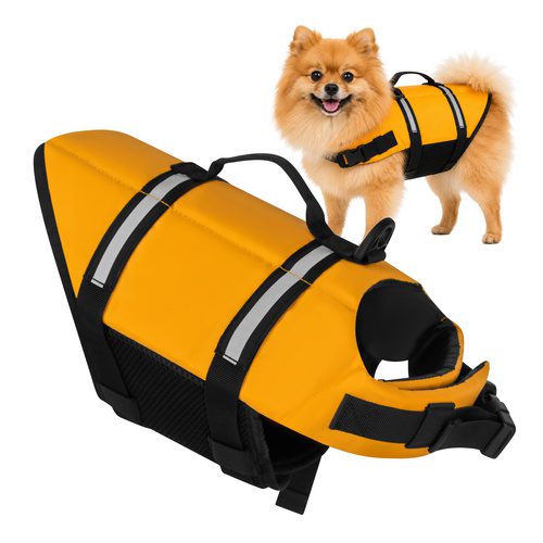 Flytväst för Hund S – Hundflytväst med Handtag, Reflex & Koppelfäste