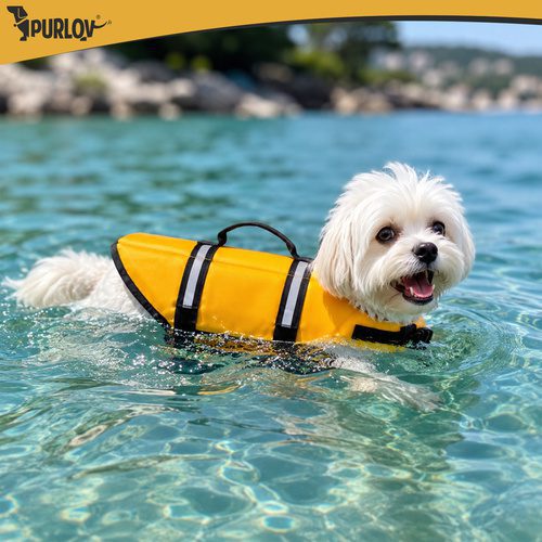 Flytväst för Hund S – Hundflytväst med Handtag, Reflex & Koppelfäste - Bild 4