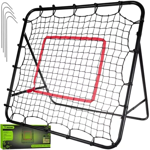 Fotbollsmål 120 x 120 cm – Träningsmål med Returnät, Måltavla & Markpinnar