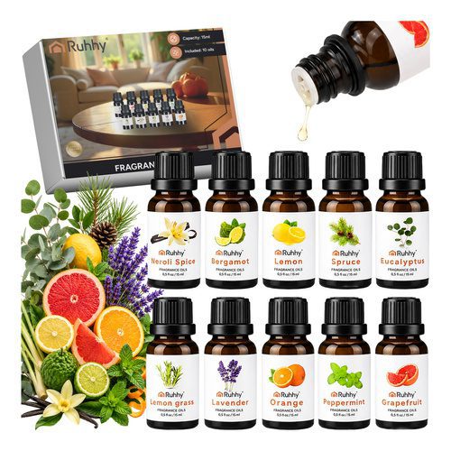 Doftoljor 10-pack 15 ml – Vattenlösliga Aromoljor för Diffuser & Luftfuktare