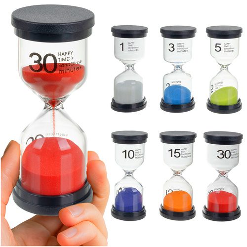 Timglas Set 6-pack – Färgglada Timglas för Tidsmätning & Aktiviteter
