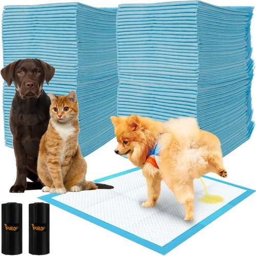 Hygienunderlägg 100-pack 60 x 60 cm – Absorberande Valpmattor med 30 Bajspåsar