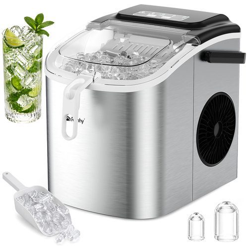 Ismaskin 12 kg/24 h 1,2 L – Iskubsmaskin med 2 Iskubsstorlekar & Isskopa - Bild 7