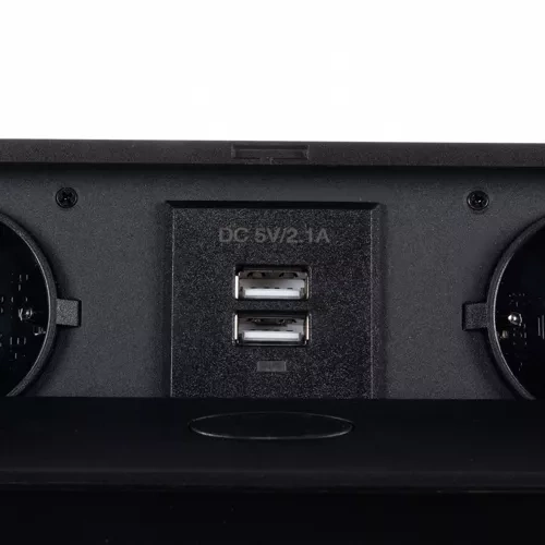 Infällt USB-Uttag för Bänkskiva – Utdragbar Uttagspanel med 2 Eluttag & 2 USB - Bild 8