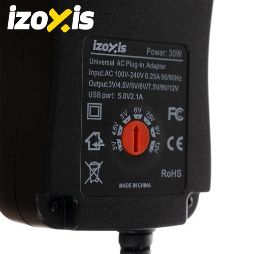 Universell Nätadapter 30 W – Justerbar DC-Adapter med USB & 6 Kontakter - Bild 8