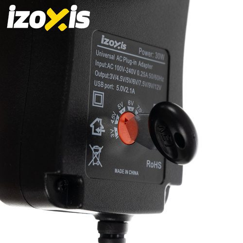 Universell Nätadapter 30 W – Justerbar DC-Adapter med USB & 6 Kontakter - Bild 6