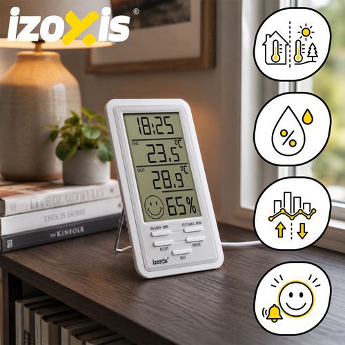 Trådlös Väderstation – Digital Termometer & Hygrometer med LCD-Display, Klocka & Alarm - Bild 3