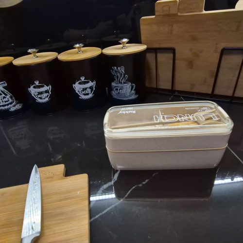 Matlåda 750 ml – Lunchlåda med 2 Fack, Bestick & Avdelare - Bild 8
