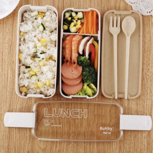 Matlåda 750 ml – Lunchlåda med 2 Fack, Bestick & Avdelare - Bild 6